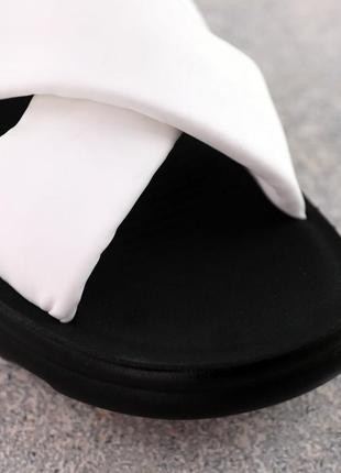 Женские белые шлепанцы удобные летние качественные, экокожа,лито,женская стильная обувь на лето5 фото