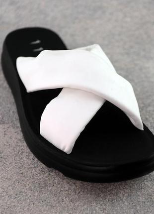 Женские белые шлепанцы удобные летние качественные, экокожа,лито,женская стильная обувь на лето3 фото