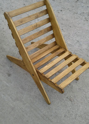 Складаний дачне крісло стілець із дуба2 фото