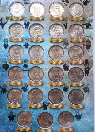 2007-2020 сша 1 доллар президенты полный набор 40 монет в альбоме3 фото