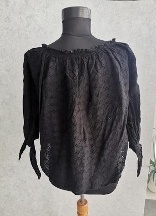 Коттоновая блуза из кружевной ткани