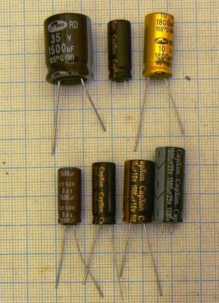 Лот 24 × 5.37₴ = 128 ₴ 1800 м мкф uf 10 v +105°с 10×20 low esr конденсатори електролітичні