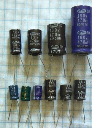 Лот 11 × 12.3 ₴ = 135 ₴ 470 м мкф uf 100 v +105°c 16×26 samwha конденсатори електролітичні