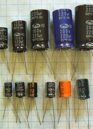 Лот 23 × 7.86 ₴ = 180 ₴ 220 м мкф uf 100 v в +105°c 13×26 samwha електролітичні конденсатори