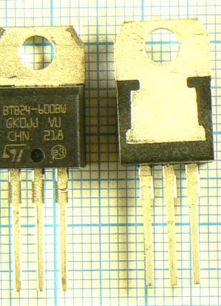 Лот 3 × 42.63 ₴ = 127 ₴ btb24-600bw to220 600v 24a симистор не изолирован btb24-600 btb24-600b
