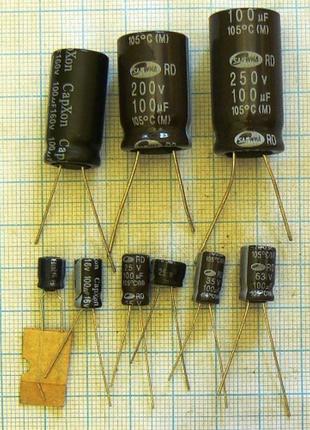 Лот: 11 × 13 ₴ = 143 ₴ 100 м мкф uf 250 v в +105°c 16×32 samwha електролітичні конденсатори
