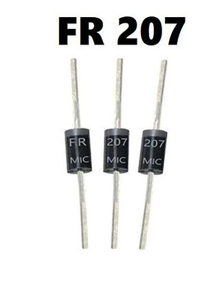 Лот: 150 × 0.8 ₴ = 120 ₴ fr207 діод 1000v 2a 500ns (аналог 2a10) do-15