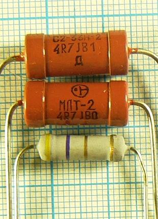 Лот 325 × 0.6₴ = 195₴ 4е7 2вт резистор 4r7 4.7 4,7 ом r е  4.7ом 4.7r 4.7е 2 w вт
