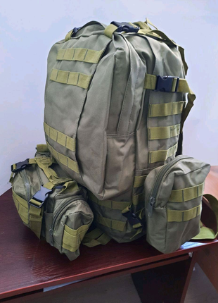 Тактичний військовий рюкзак з підсумками oliva 55 л.3 фото