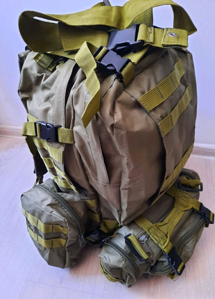 Тактичний військовий рюкзак з підсумками oliva 55 л.7 фото