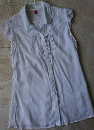 Белая блуза из район без рукава1 фото