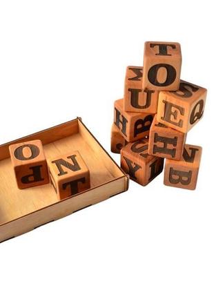 Дерев'яні кубики англійський алфавіт "english alphabet" 45*45*45 мм kolodatoys 90224 фото