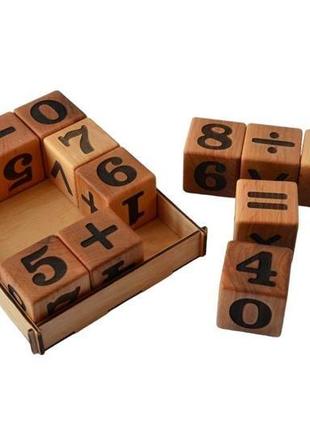 Дерев'яні кубики з цифрами "арифметика" в коробці kolodatoys 90233 фото