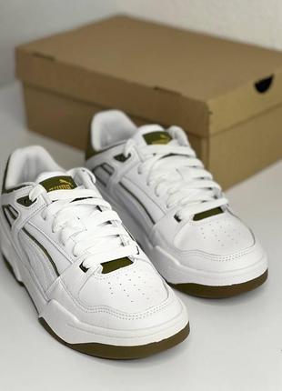 Кроссовки кеды puma slipstream white/olive 388549-092 фото