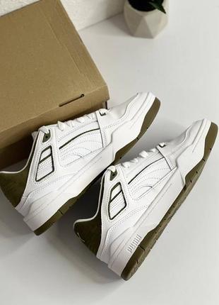 Кроссовки кеды puma slipstream white/olive 388549-097 фото