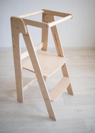 Вежа-помічник дитяча, колір натуральний, дерев’яний стілець-вежа монтессорі kolodatoys 90427 фото
