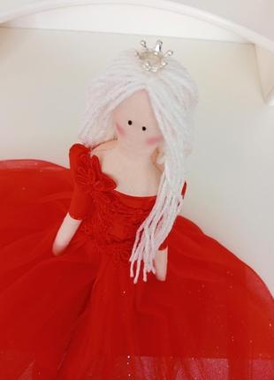 Тильда принцесса в красном платье 48см2 фото