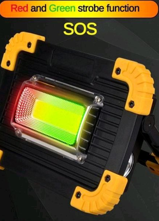 Світлодіодний фонарь led прожектор з usb l811-20w-cob-1w з power