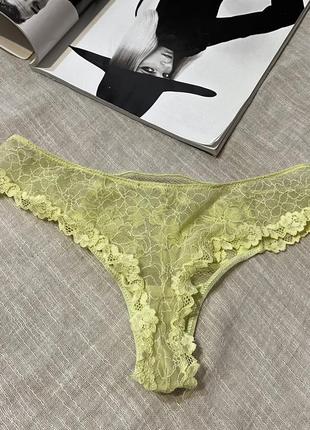 Intimissimi восхитительные кружевные салатовые трусики2 фото