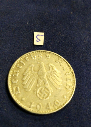 50 пфеннігів 1940 року. оригінал. третій рейх. 5