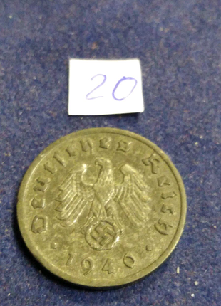 1 пфенниг 1938 року. оригінал. третій рейх. 20