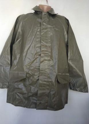 Куртка чоловіча пвх прорезиненная 46 розмір м для риболовлі темно зелена забродна