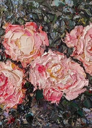 Авторська картина маслом "рожеві троянди"
