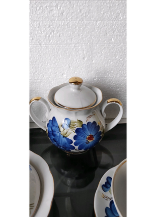 Сервиз чайный кремгэс (светловодск) полный,ручная роспись10 фото