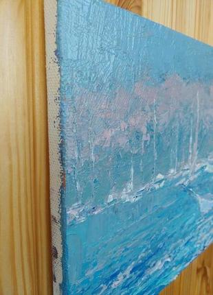 Авторская картина маслом "бирюза морская"