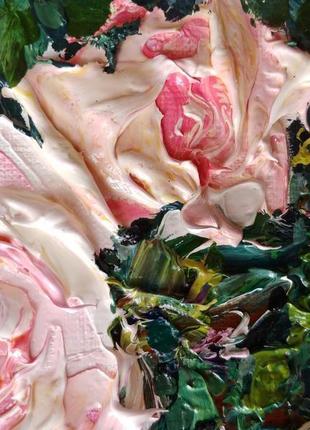 Авторская картина маслом "розовые розы"4 фото