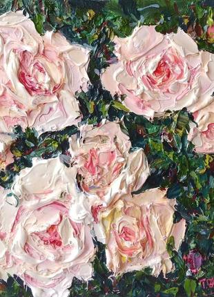 Авторская картина маслом "розовые розы"