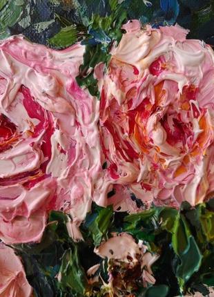 Авторская картина маслом "розы в саду"2 фото