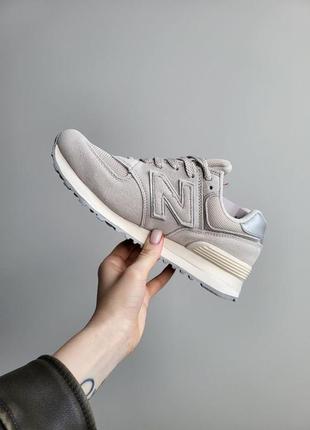 Женские кроссовки new balance 574 beige2 фото