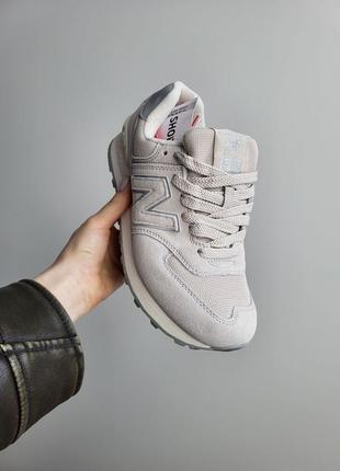 Женские кроссовки new balance 574 beige4 фото