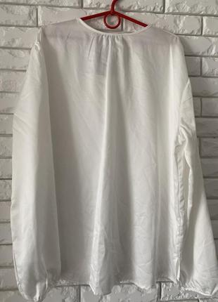 Красивая блуза под сатин белая с завязкой 22 5хл3 фото
