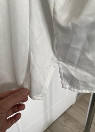 Красивая блуза под сатин белая с завязкой 22 5хл5 фото