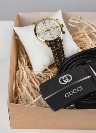 Чоловічий годинник tissot+ремінь gucci3 фото