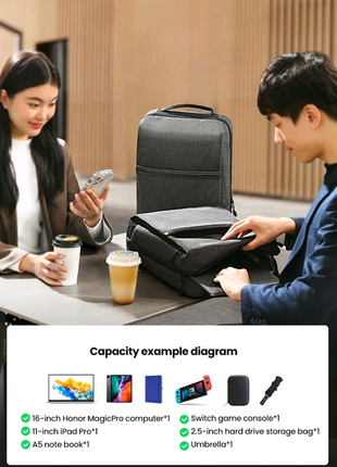 Рюкзак для ноутбука та планшета ugreen водонепронекний сірий2 фото