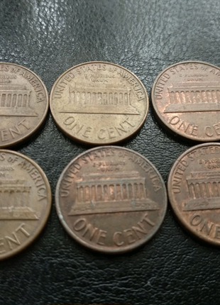 Монети один цент сша 1963d 1964d 1978 1980d 1987d 1991d5 фото