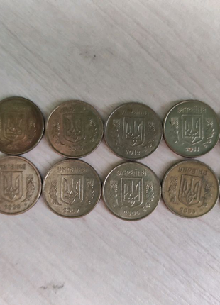 Лот монет 10 копійок 2004-2016 років1 фото