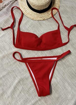 Zaful крутой красный купальник качественного бренда1 фото