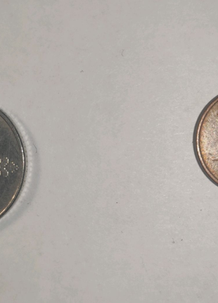 Монети 1 рубель білорусь, 1 цент канада1 фото