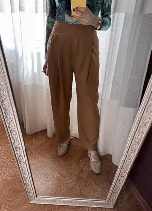 Карамельні брюки з ліоцелу від mango🍮2 фото