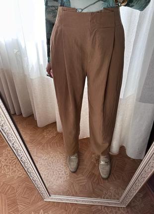 Карамельні брюки з ліоцелу від mango🍮3 фото