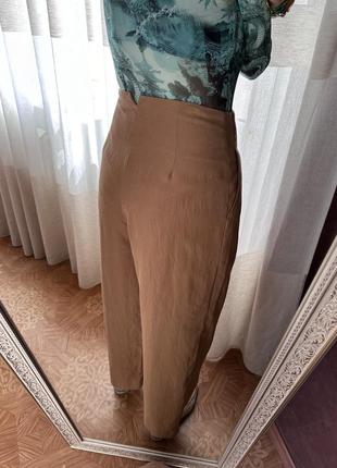 Карамельні брюки з ліоцелу від mango🍮6 фото