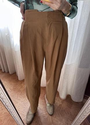 Карамельні брюки з ліоцелу від mango🍮5 фото