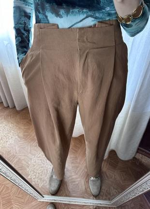 Карамельні брюки з ліоцелу від mango🍮7 фото