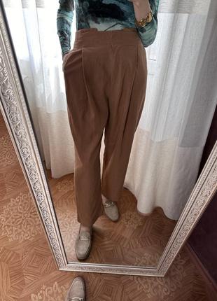 Карамельні брюки з ліоцелу від mango🍮8 фото