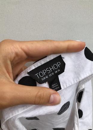 Топ у горох з рюшами topshop в горошок лляний віскозний білий майка маєчка на тонких бретелях ярусний жіночий весняний літній5 фото