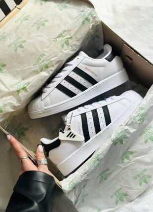 Adidas superstar white женские кроссовки адидас суперстар кожа1 фото